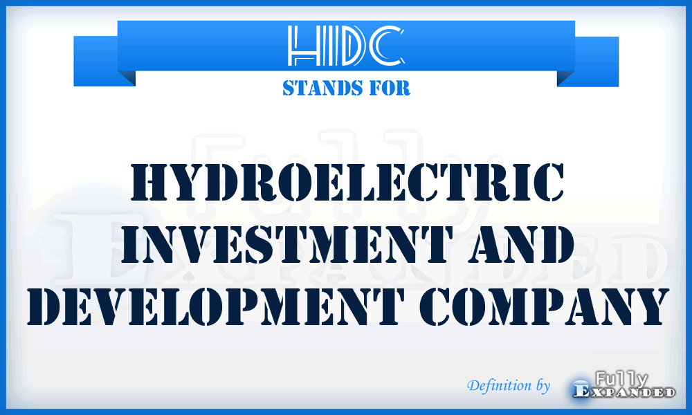 HIDC - Hydroelectric Investment and Development Company