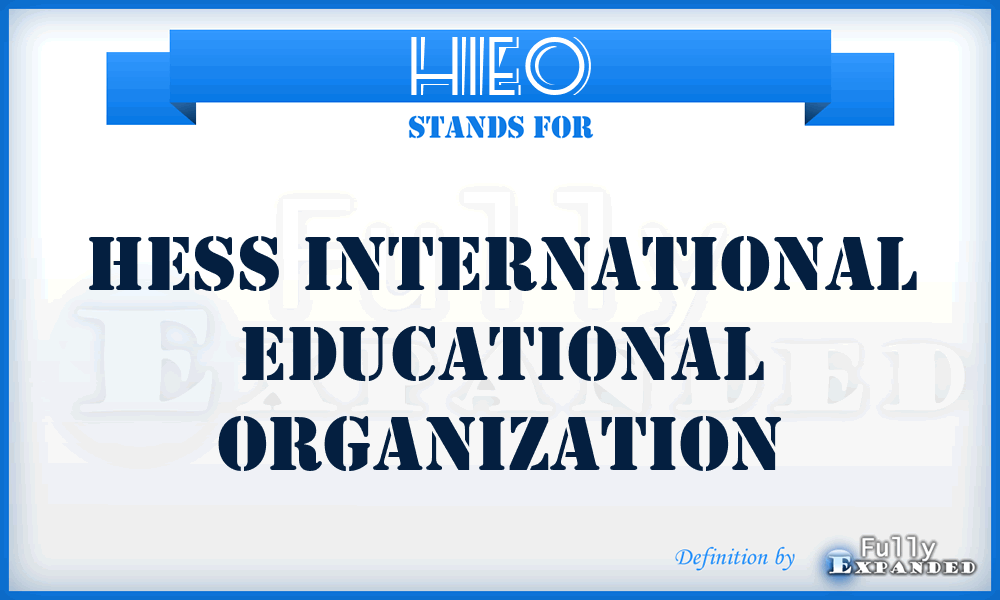 HIEO - Hess International Educational Organization