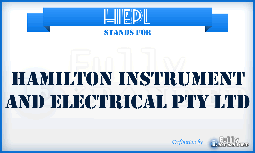 HIEPL - Hamilton Instrument and Electrical Pty Ltd