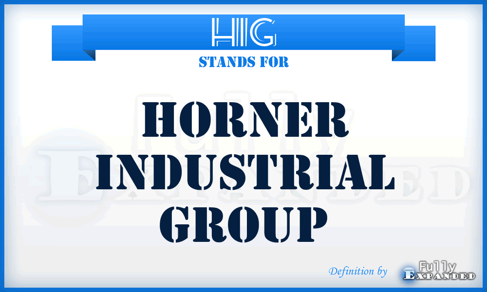HIG - Horner Industrial Group