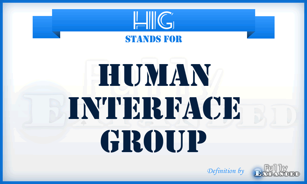 HIG - Human Interface Group
