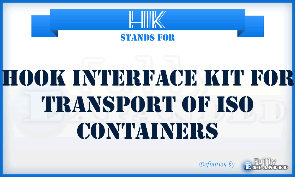 HIK - Hook Interface Kit for transport of ISO containers