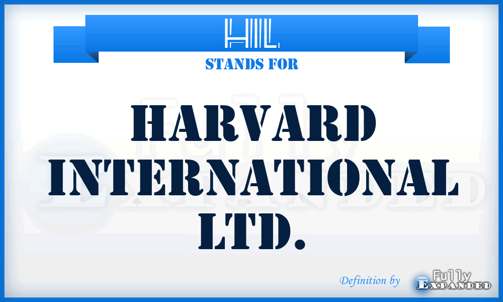 HIL - Harvard International Ltd.
