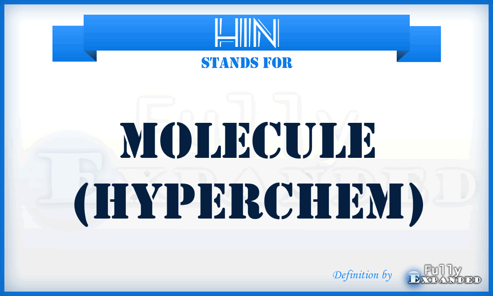 HIN - Molecule (HyperChem)