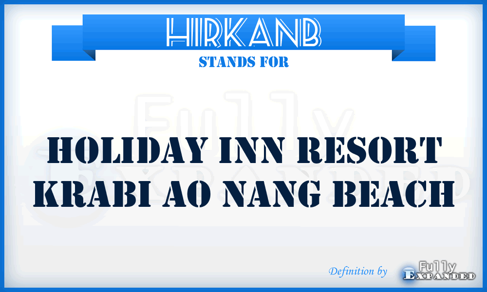 HIRKANB - Holiday Inn Resort Krabi Ao Nang Beach