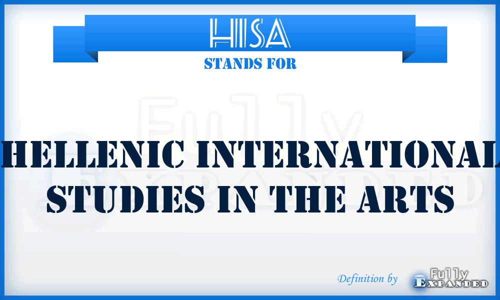 HISA - Hellenic International Studies in the Arts