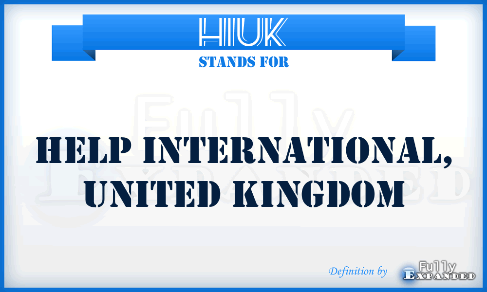 HIUK - Help International, United Kingdom