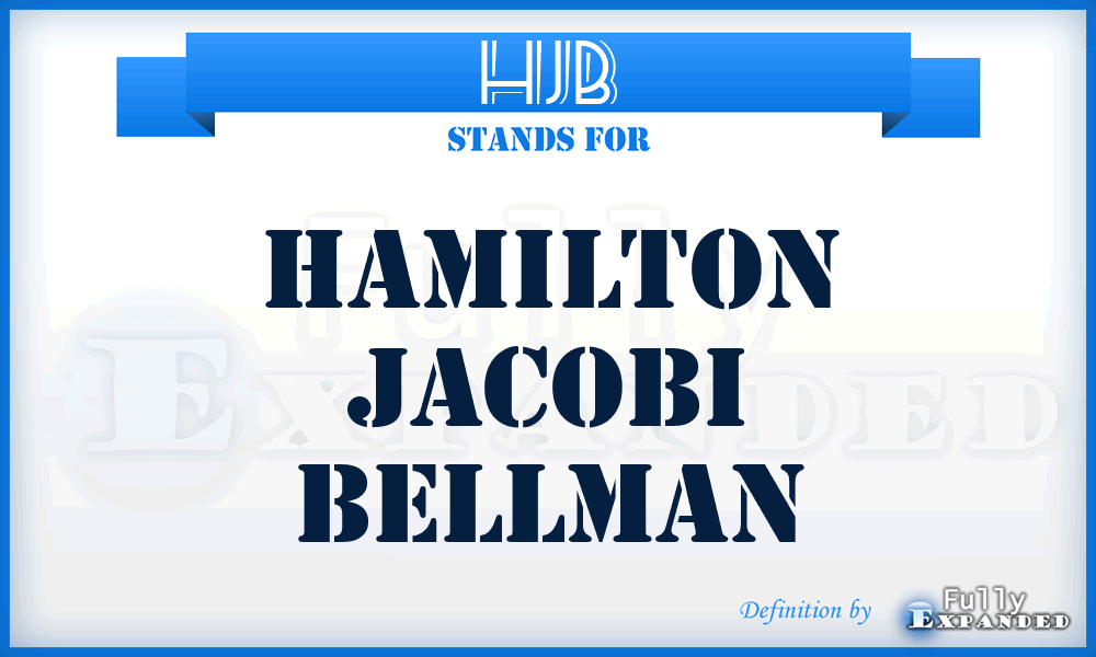 HJB - Hamilton Jacobi Bellman