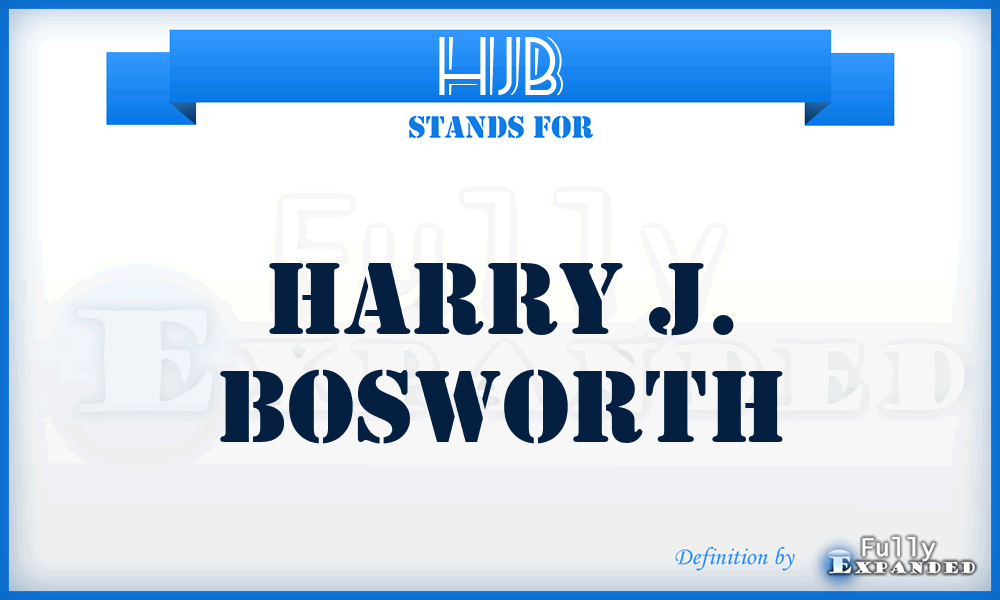 HJB - Harry J. Bosworth