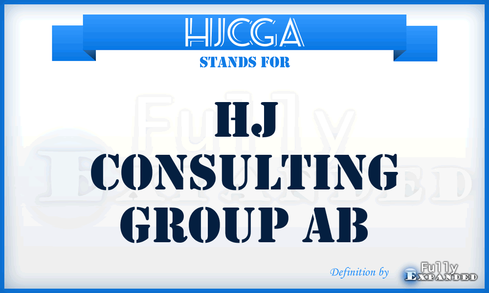 HJCGA - HJ Consulting Group Ab