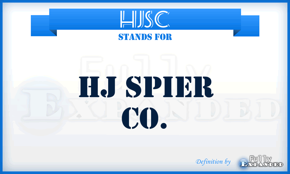 HJSC - HJ Spier Co.