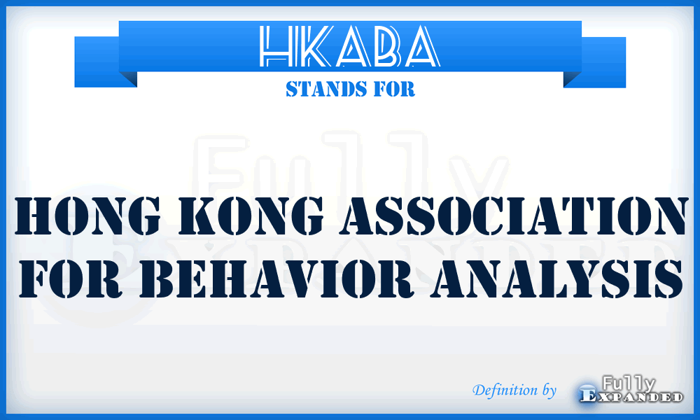 HKABA - Hong Kong Association for Behavior Analysis