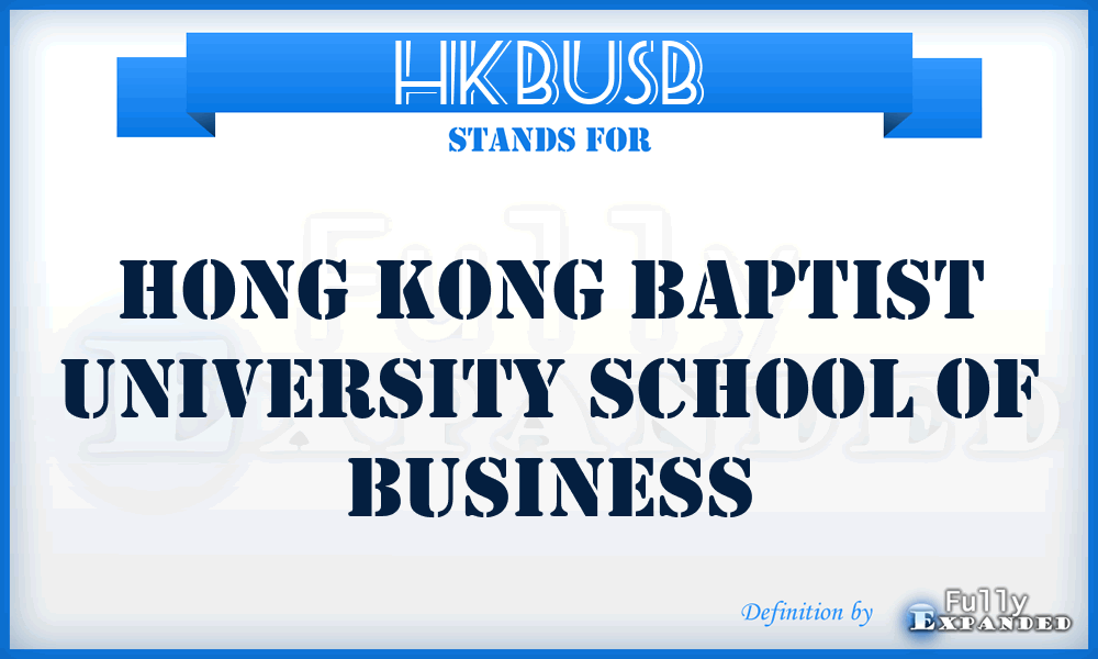 HKBUSB - Hong Kong Baptist University School of Business