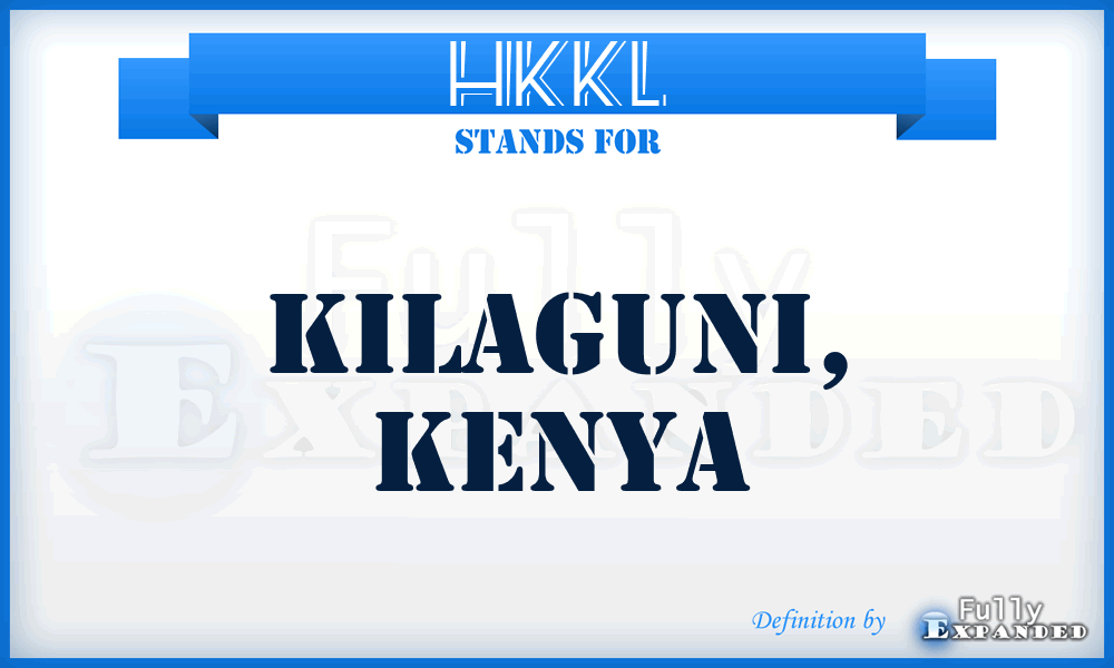 HKKL - Kilaguni, Kenya