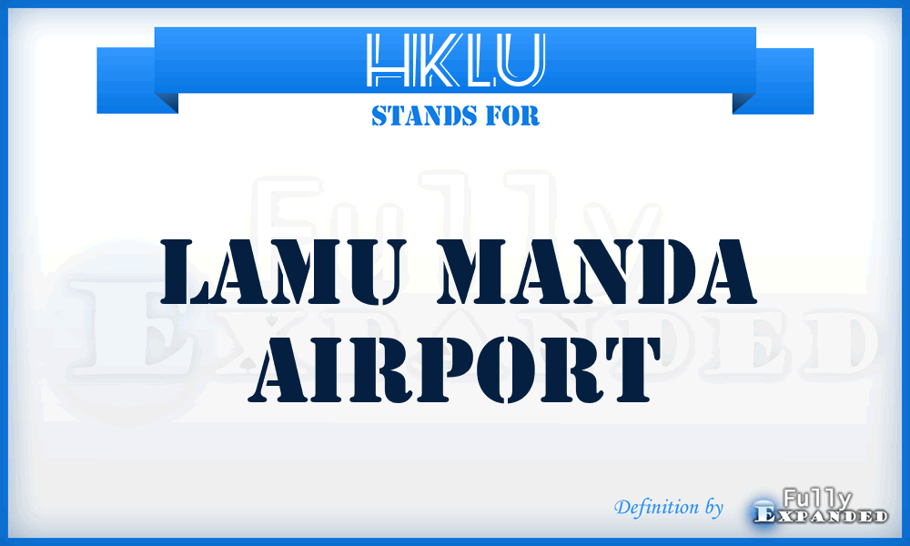 HKLU - Lamu Manda airport