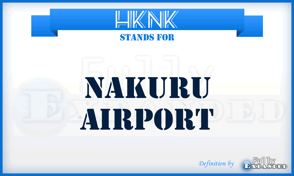 HKNK - Nakuru airport