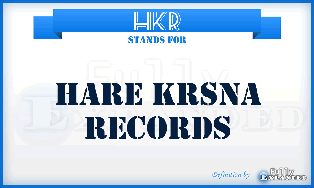 HKR - Hare Krsna Records