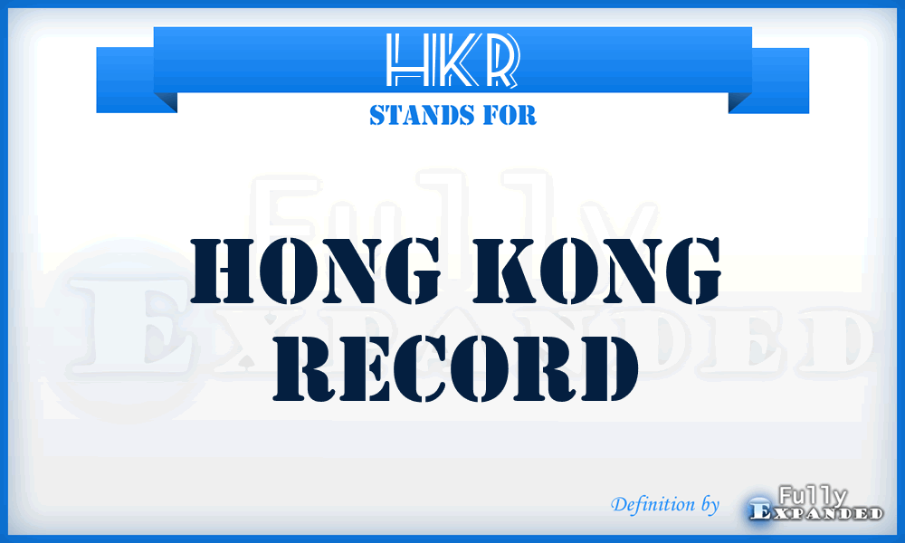 HKR - Hong Kong Record