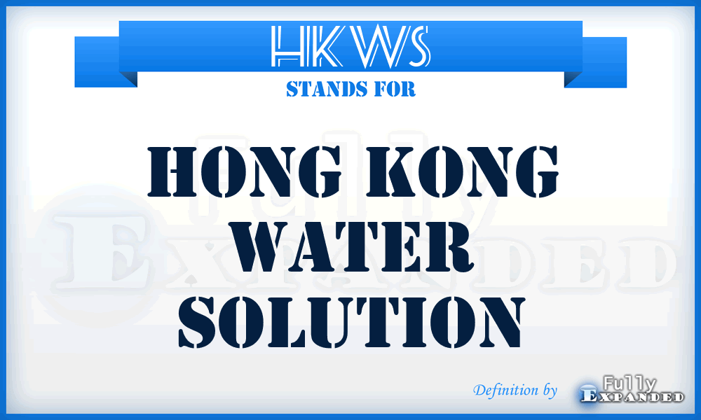 HKWS - Hong Kong Water Solution