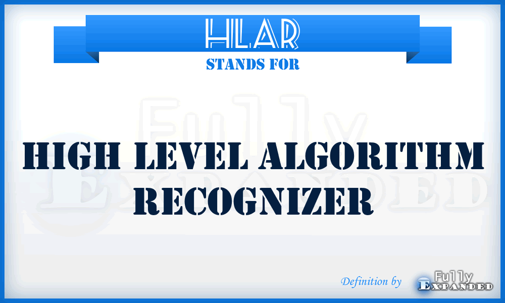 HLAR - High Level Algorithm Recognizer