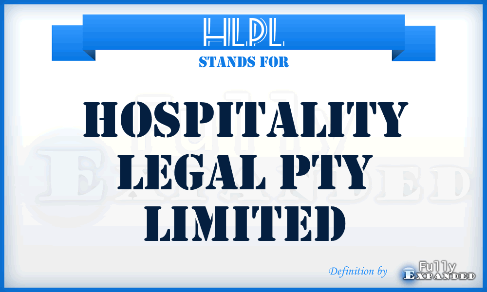 HLPL - Hospitality Legal Pty Limited