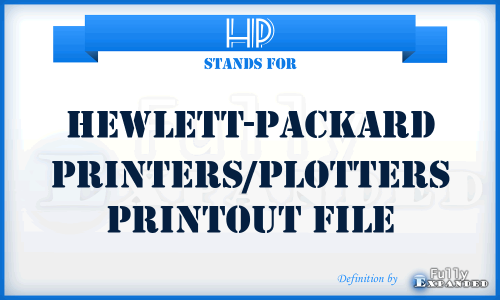 HP - Hewlett-Packard printers/plotters Printout file