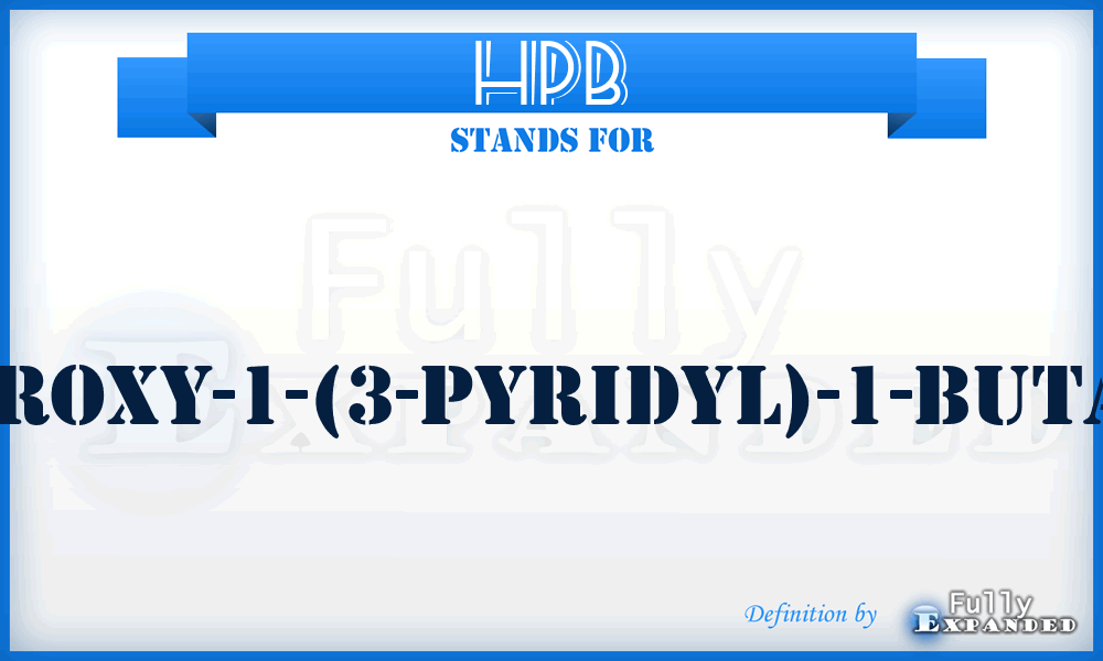 HPB - 4-hydroxy-1-(3-pyridyl)-1-butanone