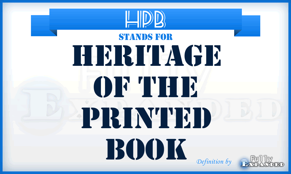 HPB - Heritage of the Printed Book