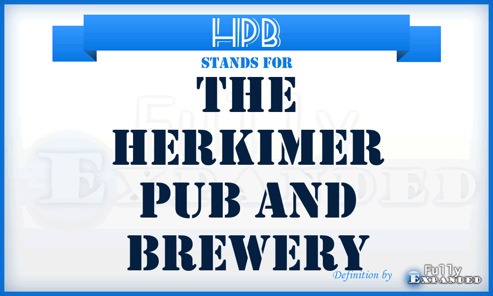 HPB - The Herkimer Pub and Brewery
