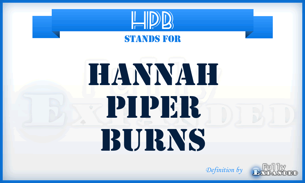 HPB - hannah piper burns