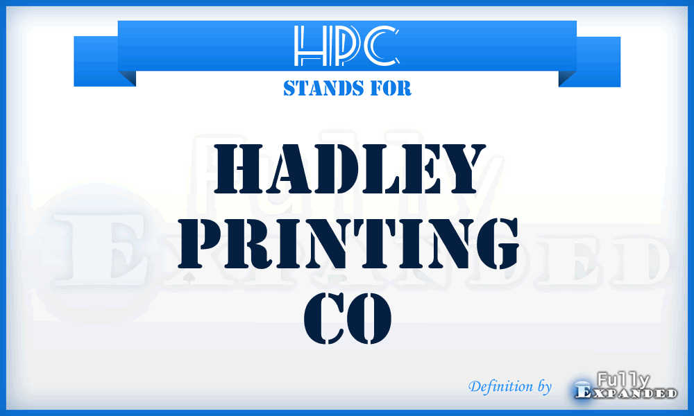 HPC - Hadley Printing Co