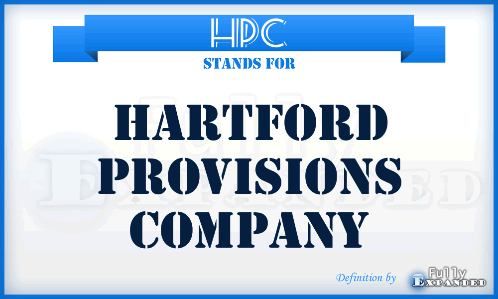 HPC - Hartford Provisions Company