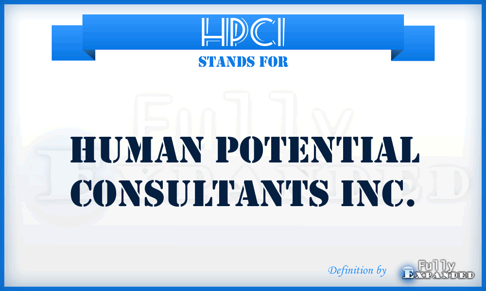 HPCI - Human Potential Consultants Inc.