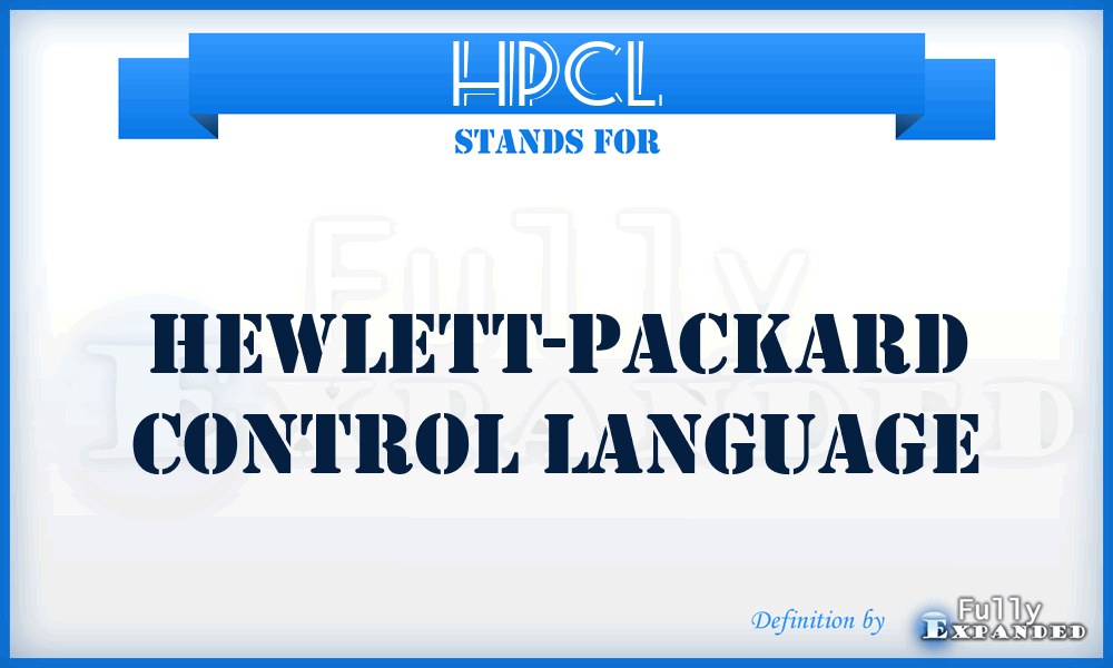 HPCL - Hewlett-Packard Control Language