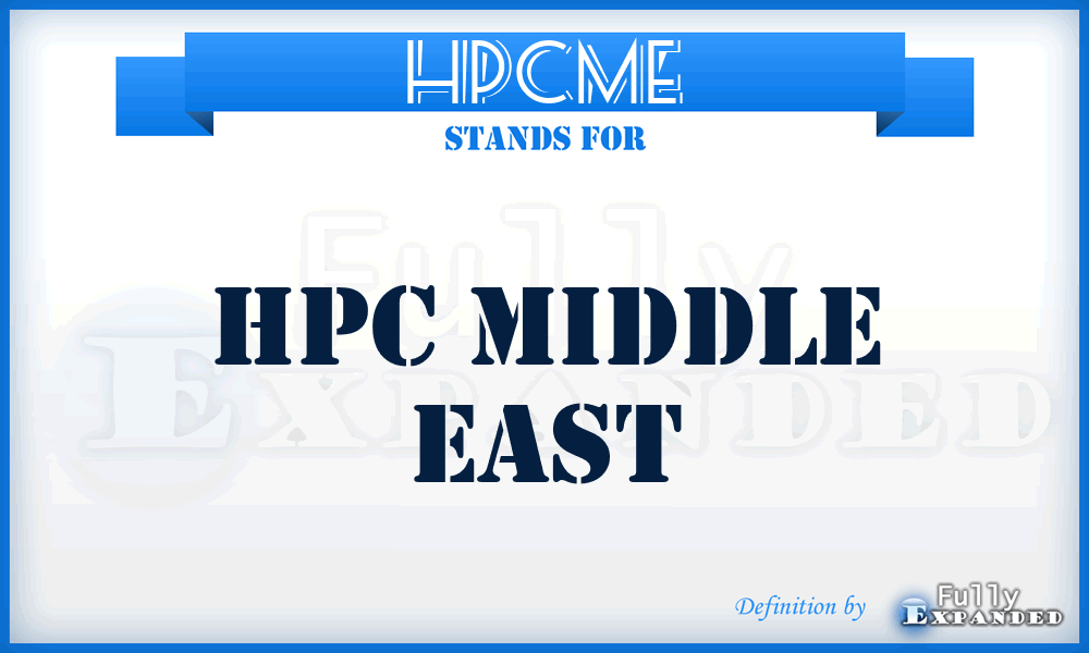 HPCME - HPC Middle East