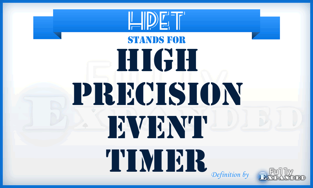 HPET - High Precision Event Timer