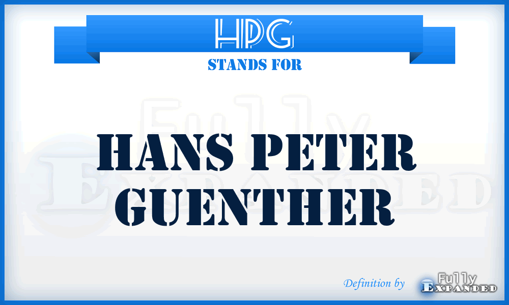 HPG - Hans Peter Guenther