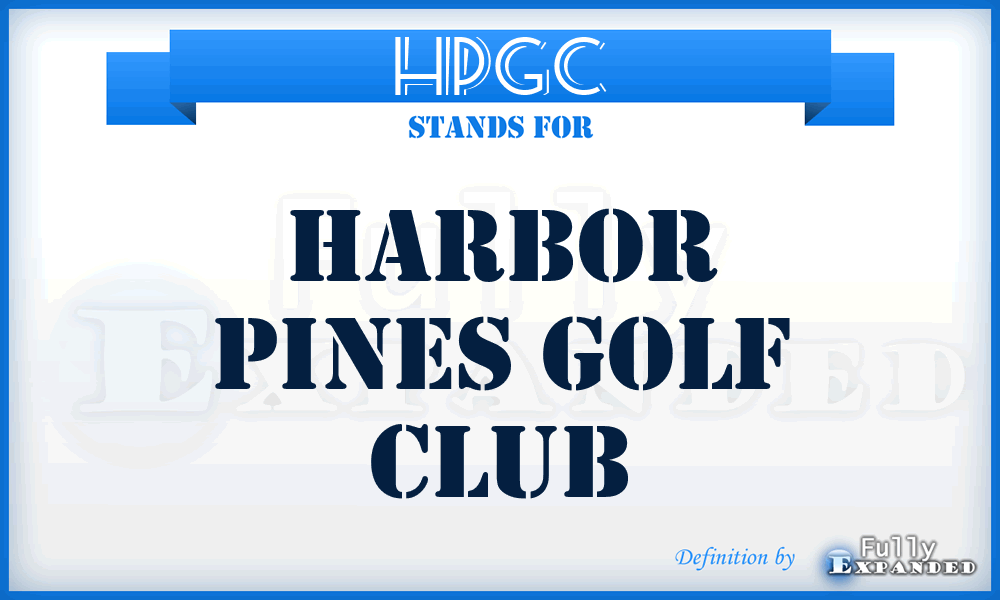 HPGC - Harbor Pines Golf Club