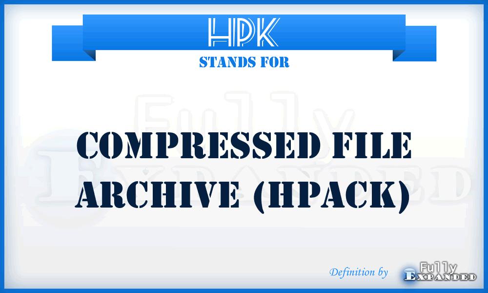 HPK - Compressed file archive (HPack)