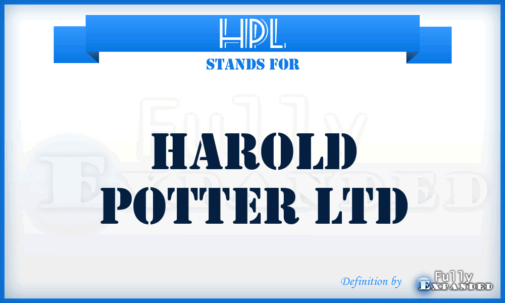 HPL - Harold Potter Ltd
