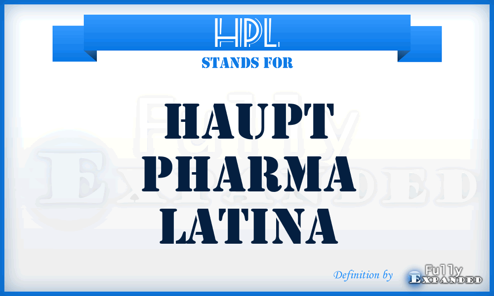 HPL - Haupt Pharma Latina