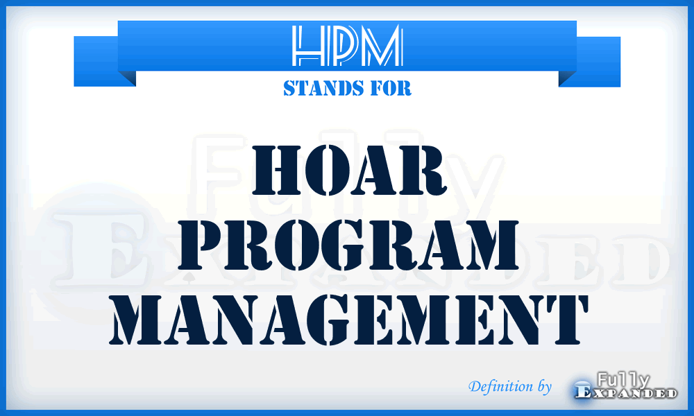 HPM - Hoar Program Management