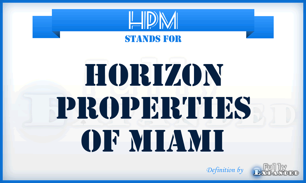 HPM - Horizon Properties of Miami