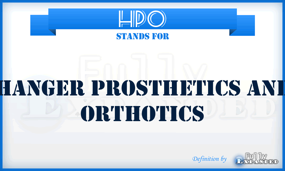 HPO - Hanger Prosthetics and Orthotics