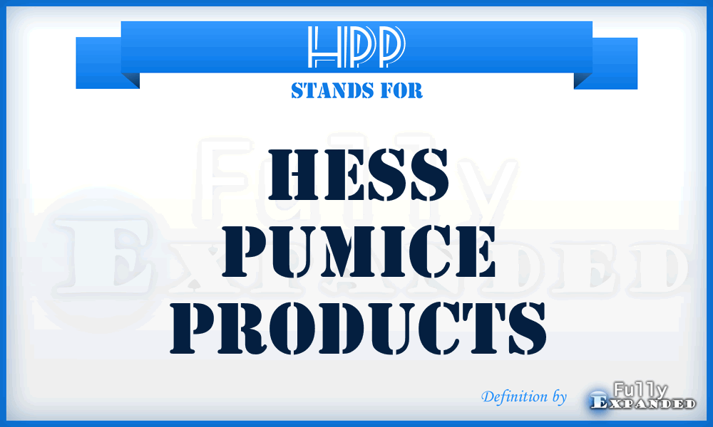 HPP - Hess Pumice Products