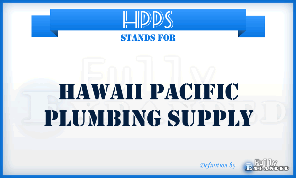 HPPS - Hawaii Pacific Plumbing Supply