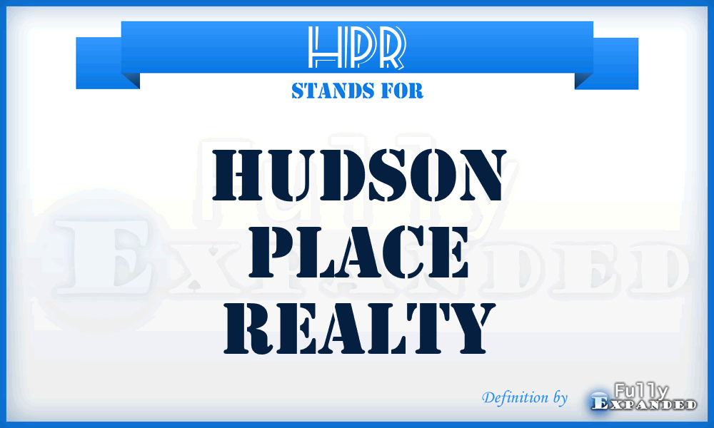 HPR - Hudson Place Realty