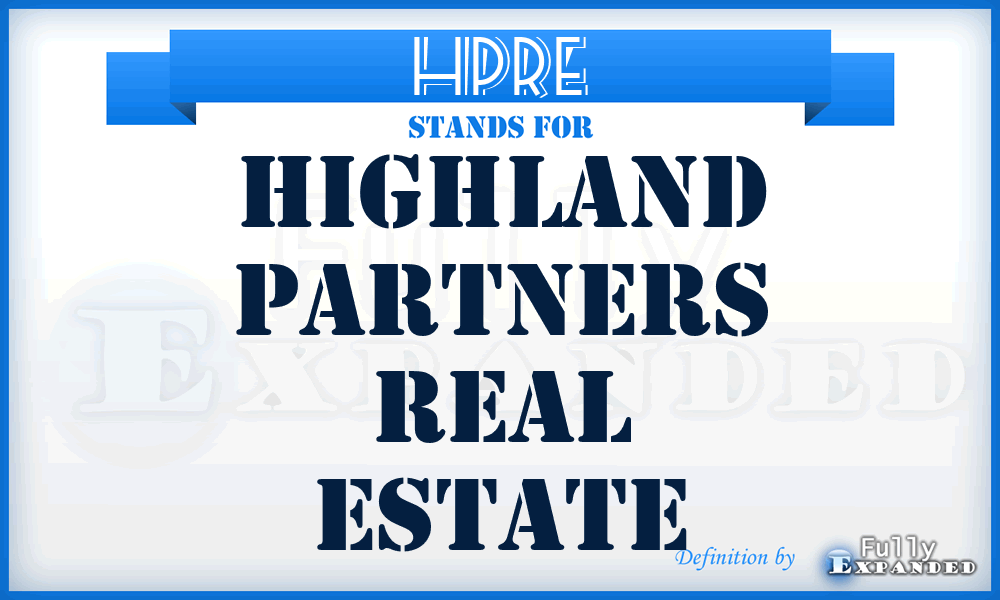 HPRE - Highland Partners Real Estate