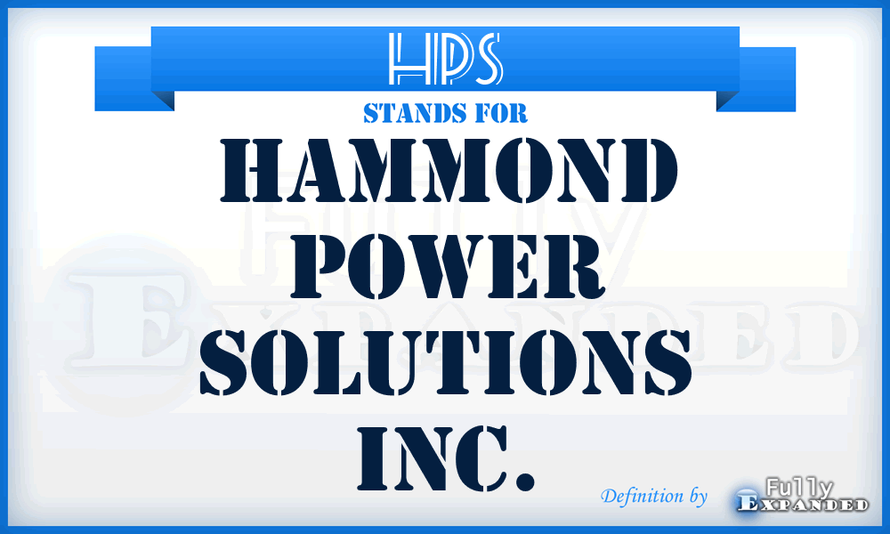 HPS - Hammond Power Solutions Inc.