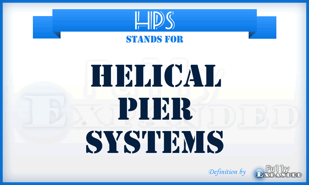 HPS - Helical Pier Systems